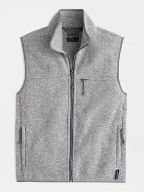 J. Crew Nordic Vest in Polartec Sweater Fleece Gray Zip Up